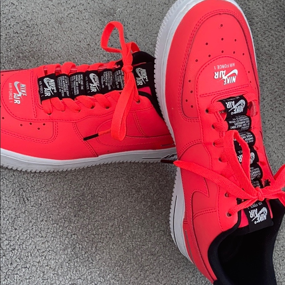 bright red air force ones